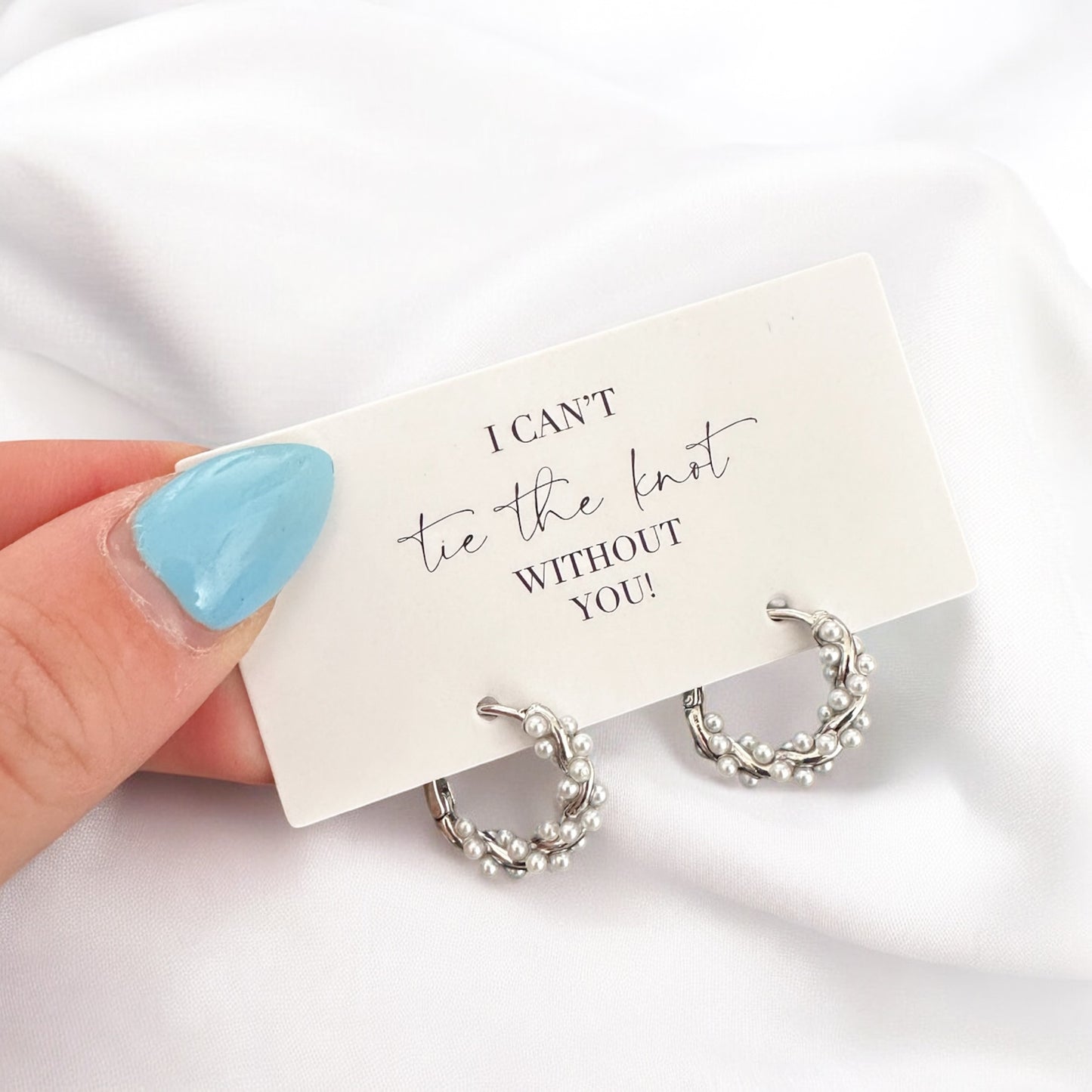 Pearl Tie The Knot Hoop Earrings