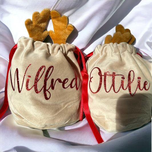 Personalised Christmas Reindeer Bag