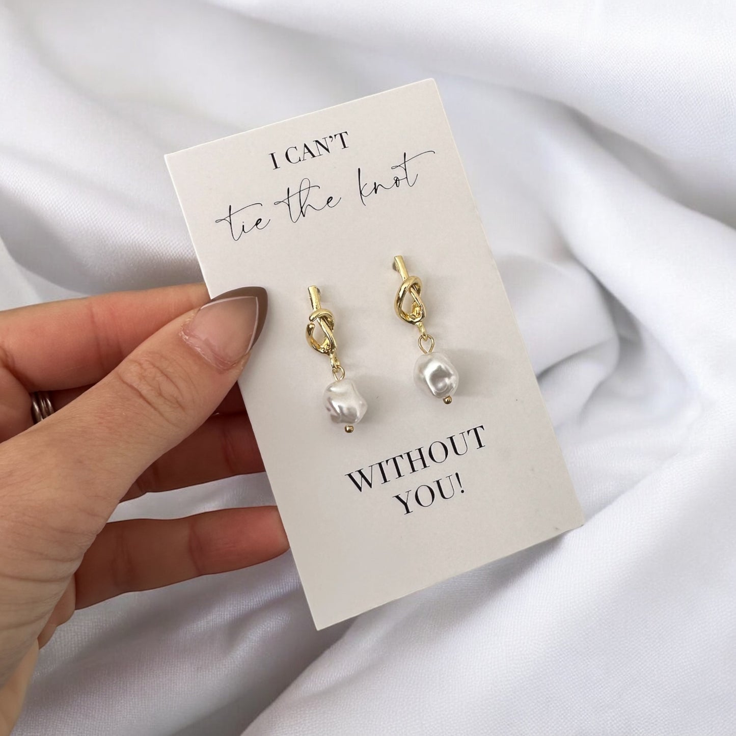 Tie The Knot Pearl Drop Earrings