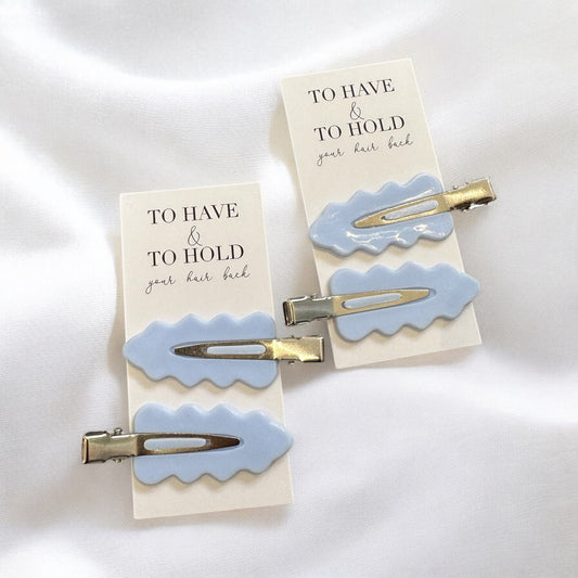 Pale Blue To Have and To Hold Wedding Hair Clips
