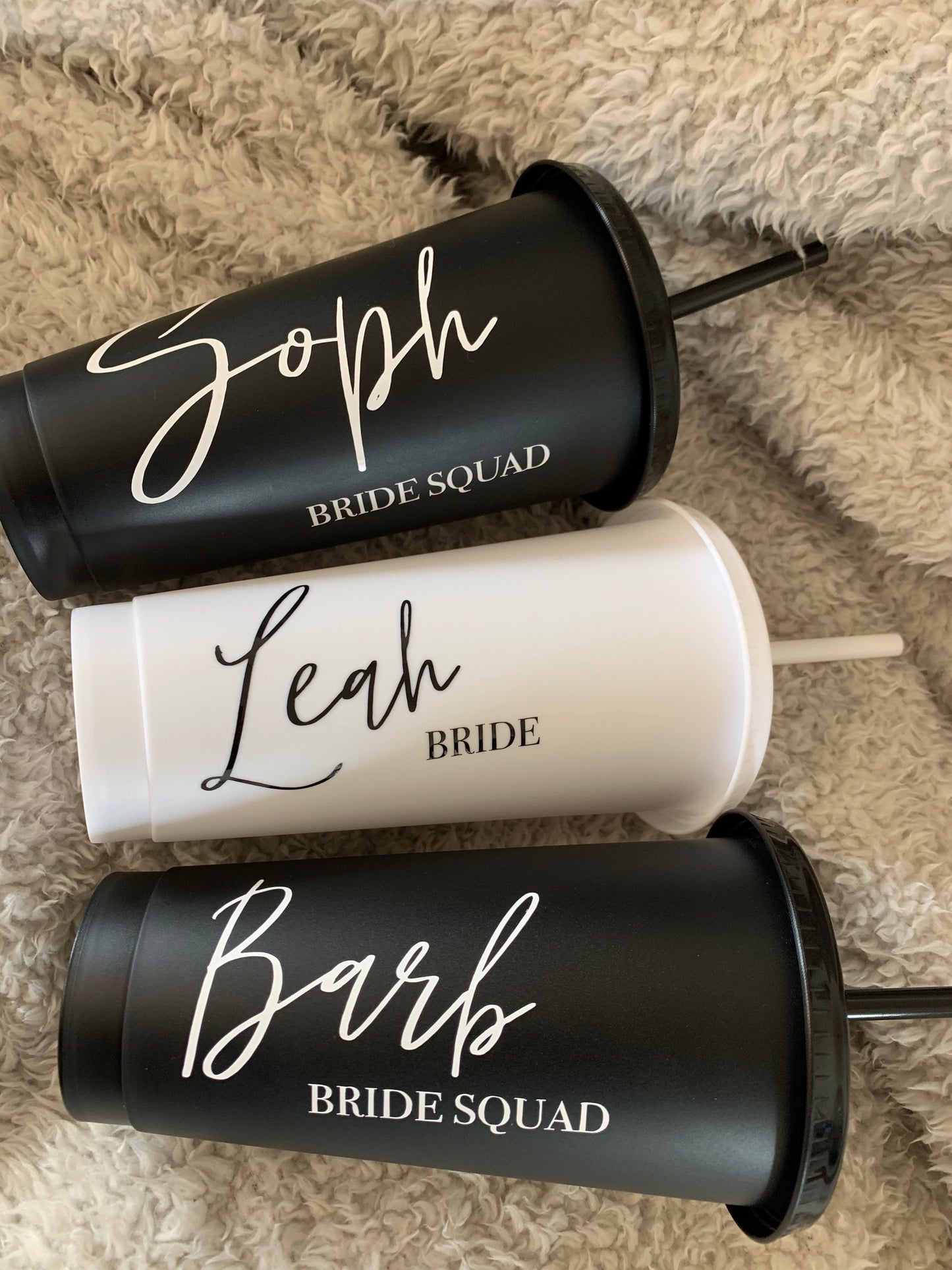 Bride Bridesmaid Personalised Name and Role Cold Cup
