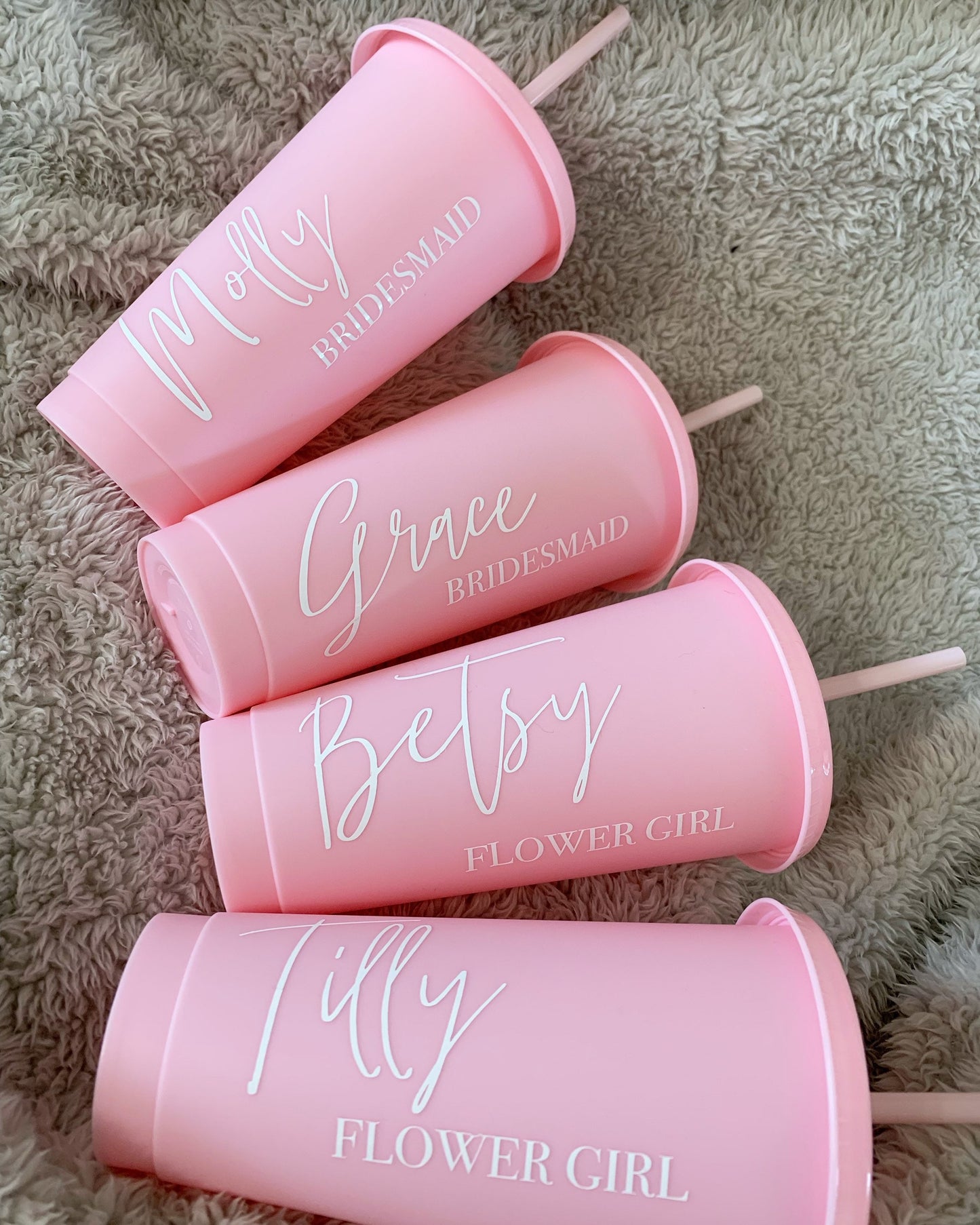 Bride Bridesmaid Personalised Name and Role Cold Cup