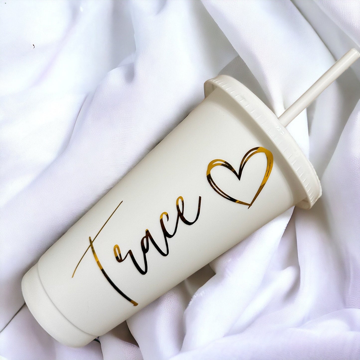 Personalised Holographic Name Cold Cup 24oz WITH HEART