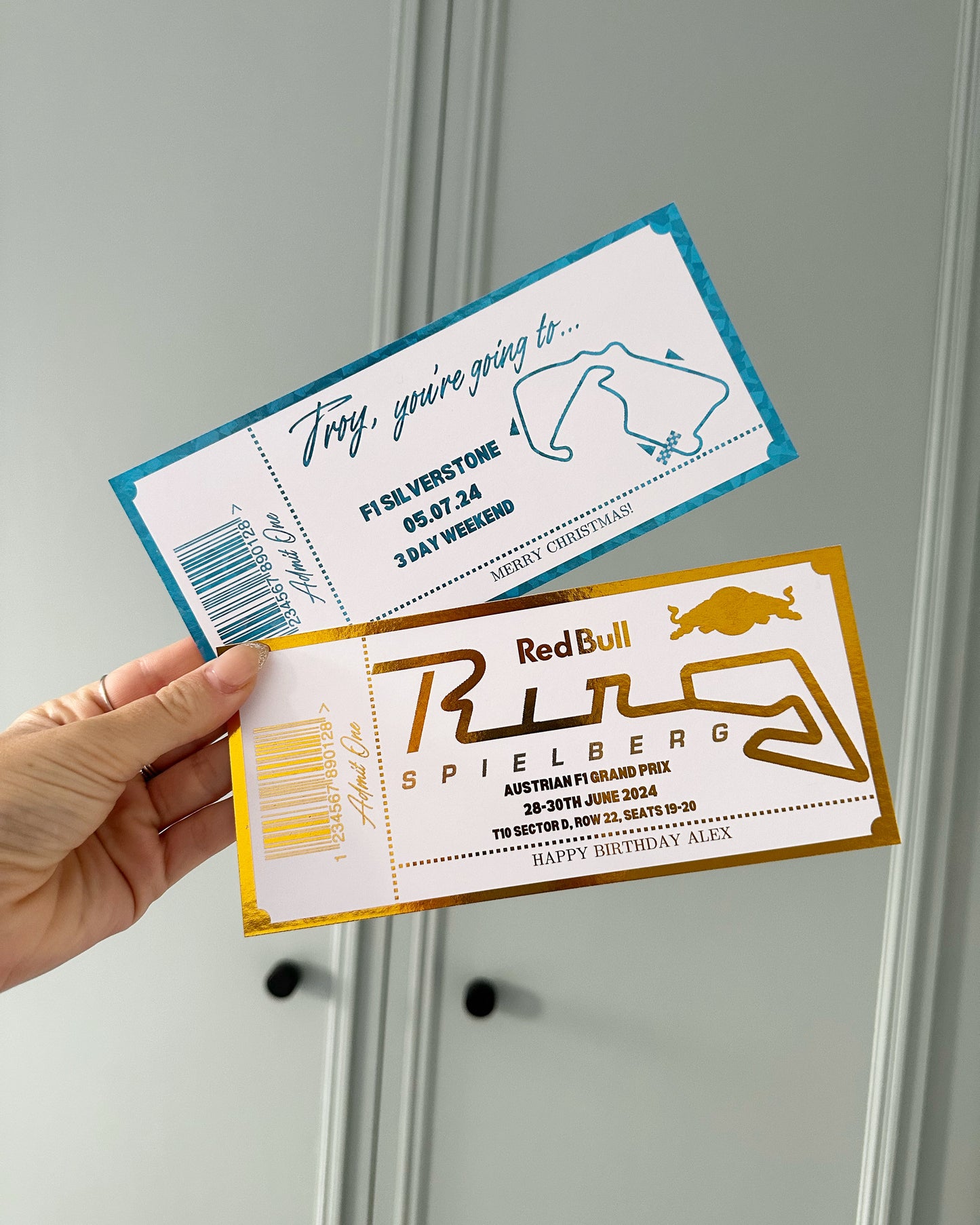 Personalised F1 GRAND PRIX Reveal Gift Ticket