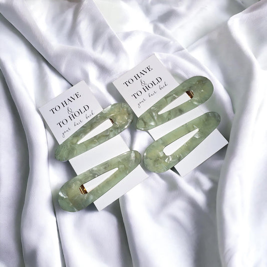 Sage Green To Have and To Hold Hair Clips