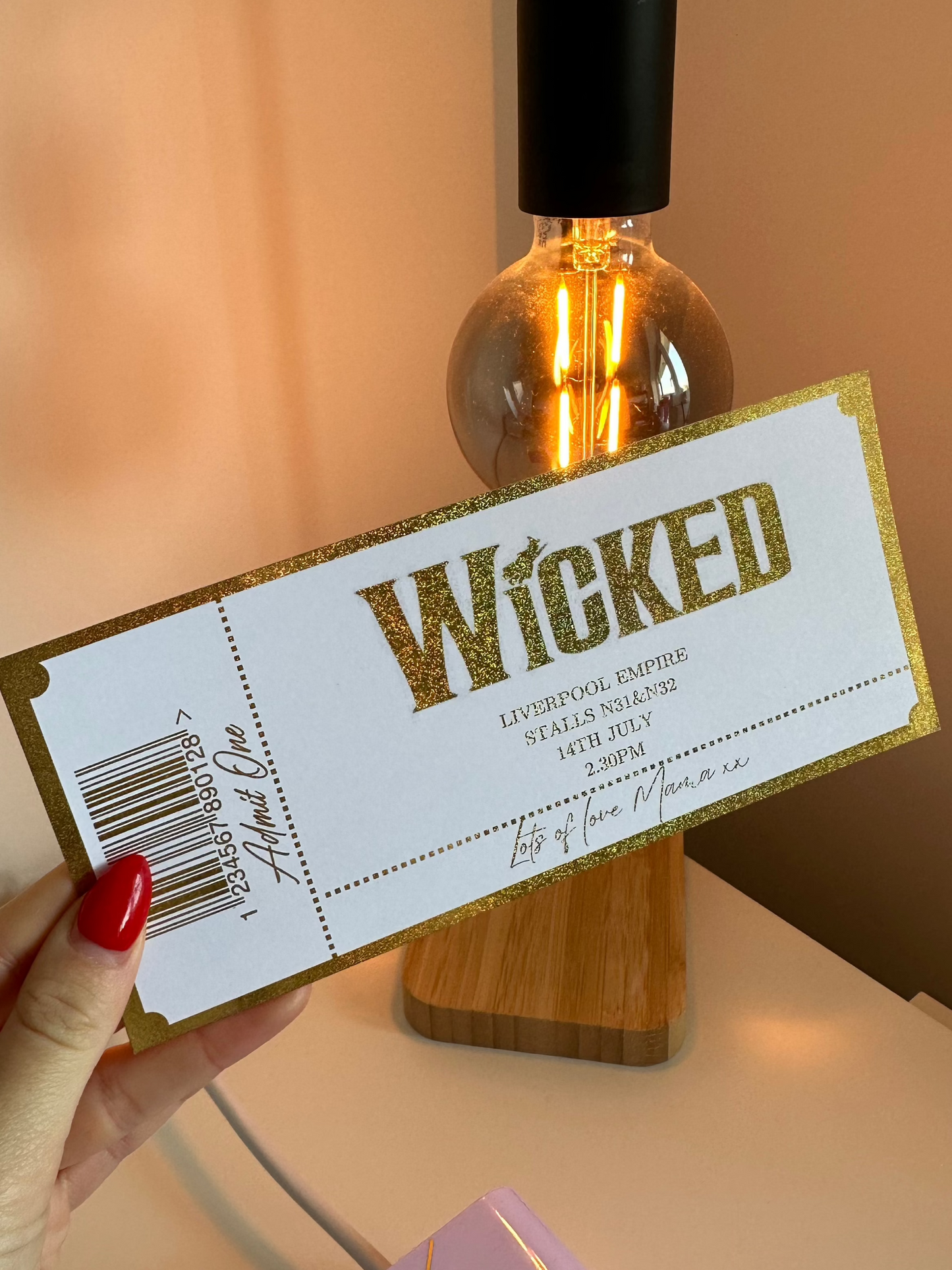 Personalised MUSICAL THEATRE EVENT Gift Ticket