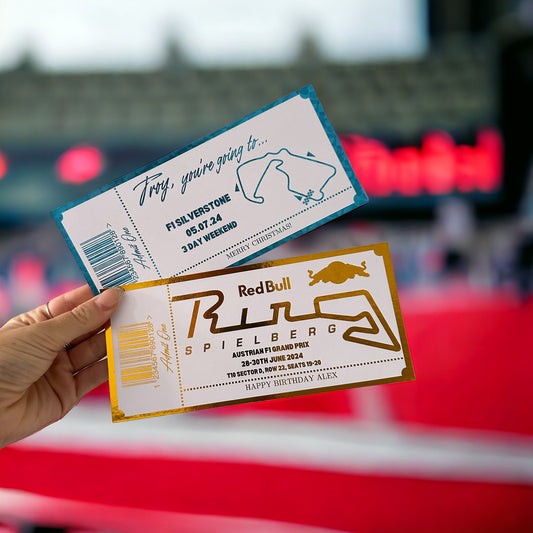 Personalised F1 GRAND PRIX Reveal Gift Ticket