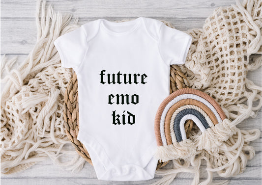 White Future Emo Kid Baby Grow Suit