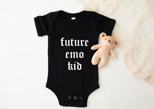 Black Future Emo Kid Baby Grow Suit