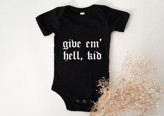 Give Em Hell Kid Emo Baby Grow Suit