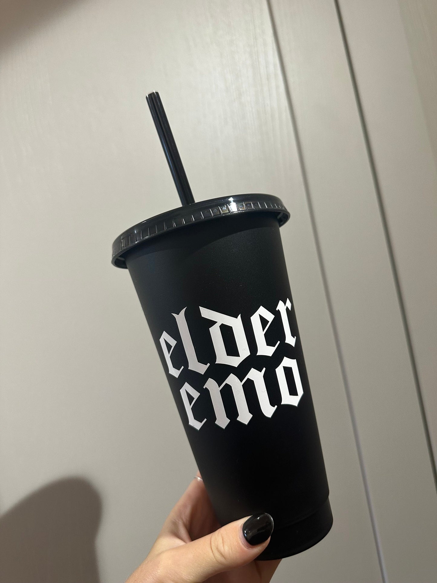 Elder Emo Black and White Cup